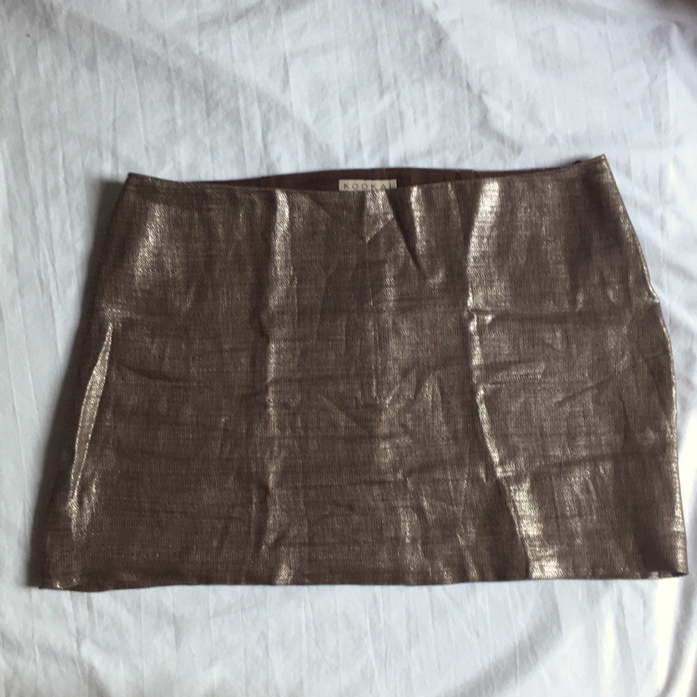 Unique Metallic Brown Miniskirt